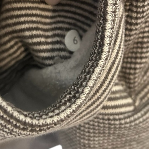 Lululemon Scuba Hoodie*Microstripe Full Zip Cotton Fleece Sweatshirt- Size 6 - Picture 12 of 14